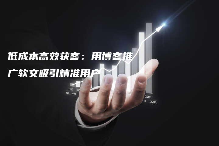 低成本高效获客：用博客推广软文吸引精准用户